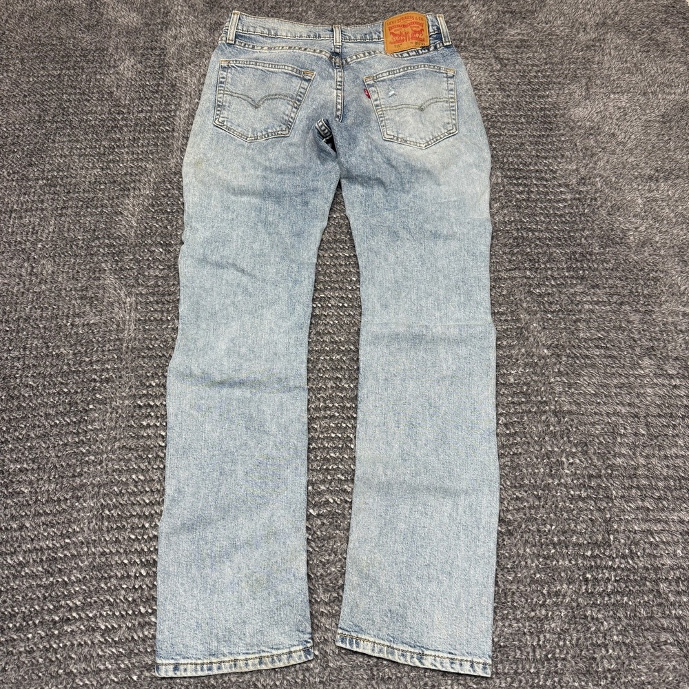 Levis Mens 511 Slim Fit Tapered Leg Jeans W30 L32 Light Wash Distressed Denim - Picture 3 of 16